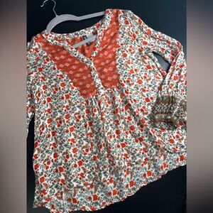 Divided by H&M Floral Boho Hippie cottagecore Style Blouse Size 2 EUC